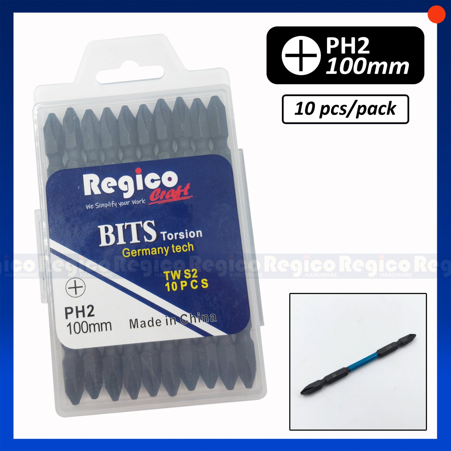 Regicocraft PH2 65mm 100mm 10pcs Impact Screw Bit #ISB2100 #ISB265
