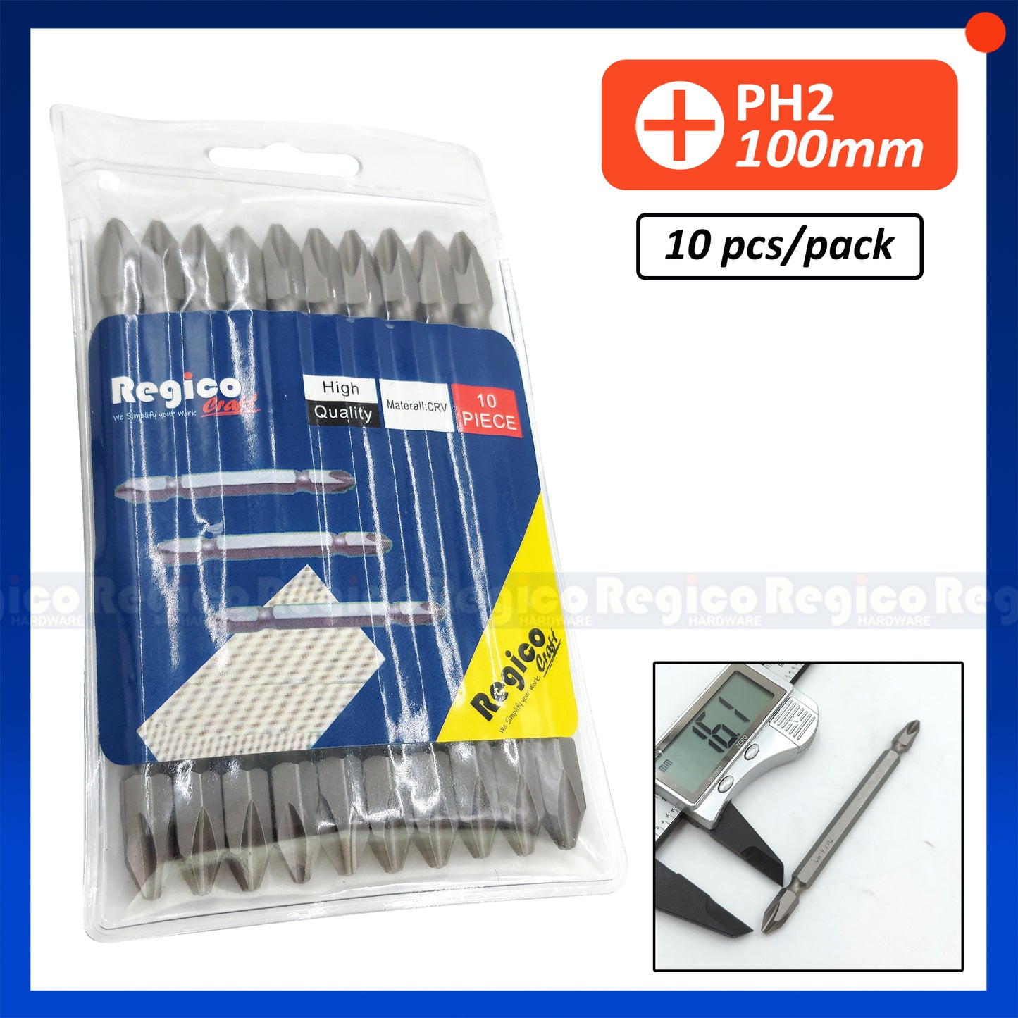 Regicocraft PH2 65mm 100mm 150mm 200mm 10pcs Philips Plus Screw Screwdriver Bit #SB265 #SB2100 #SB2150 #SB2200
