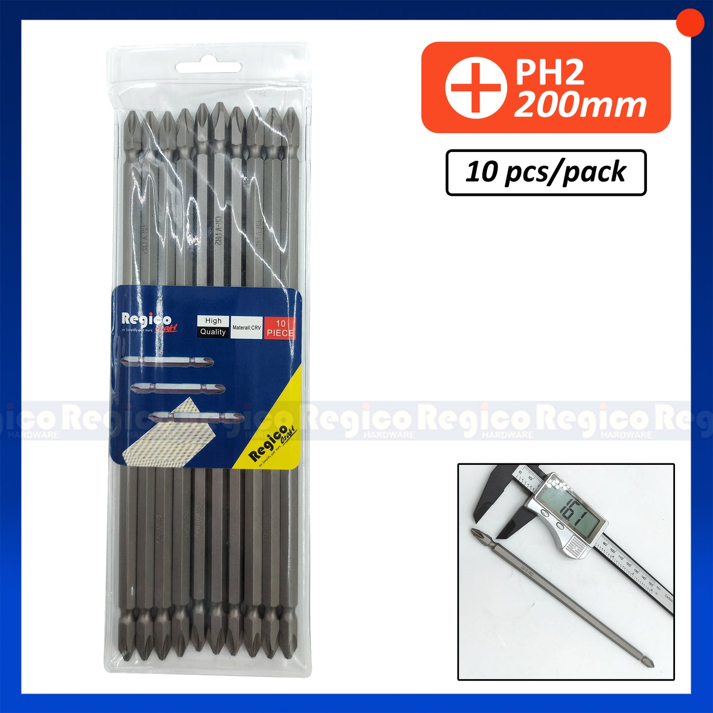 Regicocraft PH2 65mm 100mm 150mm 200mm 10pcs Philips Plus Screw Screwdriver Bit #SB265 #SB2100 #SB2150 #SB2200
