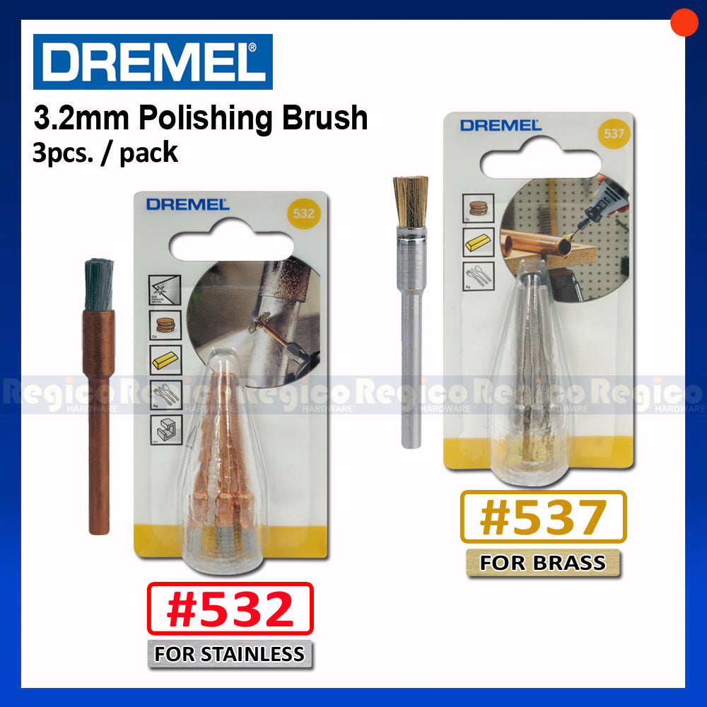 Dremel 3.2mm Polishing Brass Brush Stainless Steel Wire Bristle 532 537 Dremel Accessories
