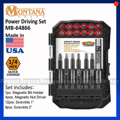 Montana 26pcs Power Driving Magnetic Screwbit Screw bit Set MB-64866
