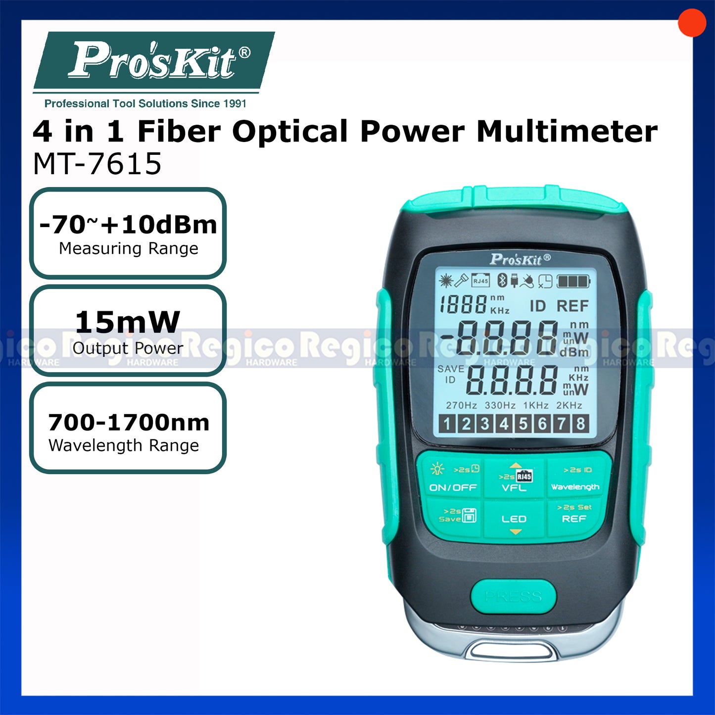 Proskit 4 in 1 Mini Fiber Optic Optical Power Multi Meter Multimeter MT-7615