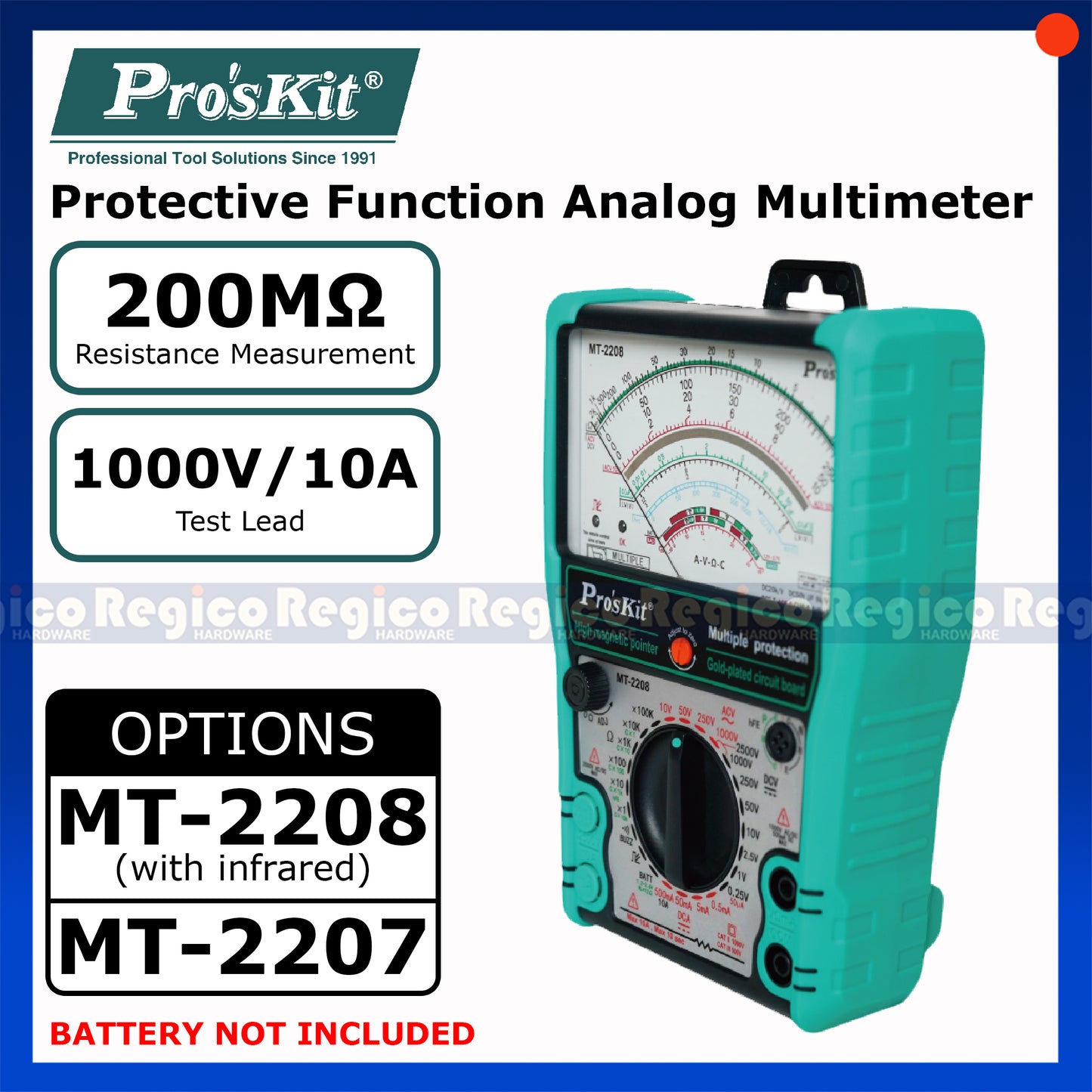 Proskit Analog Multi Meter Tester Multimeter Multitester Voltmeter Ammeter MT-2208 MT-2207