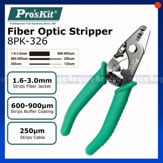 ProsKit Electronic Fiber Optic Stripper Cutter Cutting Electrical Pliers 8PK-326