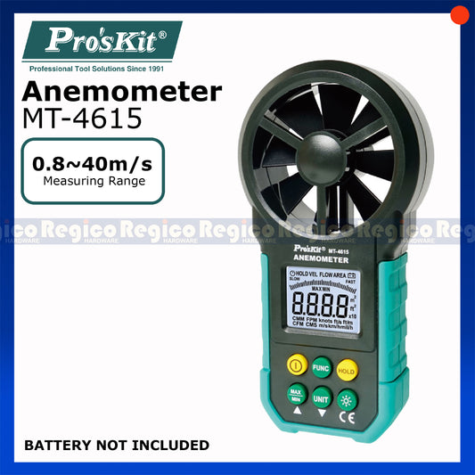 Proskit Digital Anemometer Wind Speed Mini Air Velocity Airflow Temperature Wind Speed Meter Tester with back light MT-4615