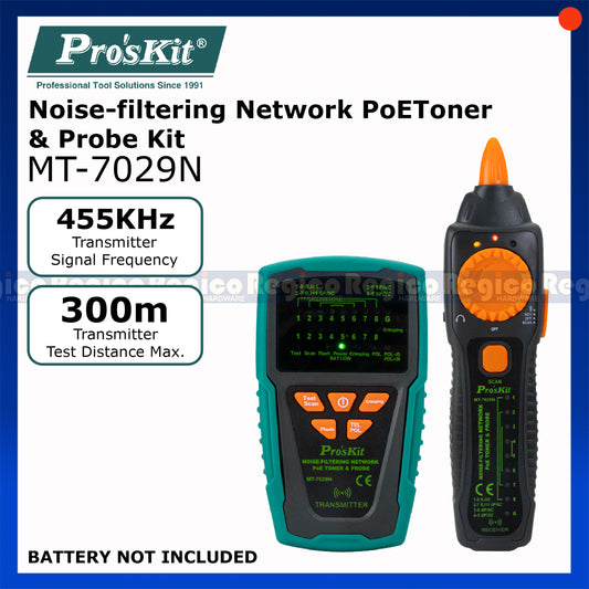 Proskit Noise Filtering Network Tone and Probe Kit PoE Wire Tracer Circuit Tester Cable Amplifier MT-7029N
