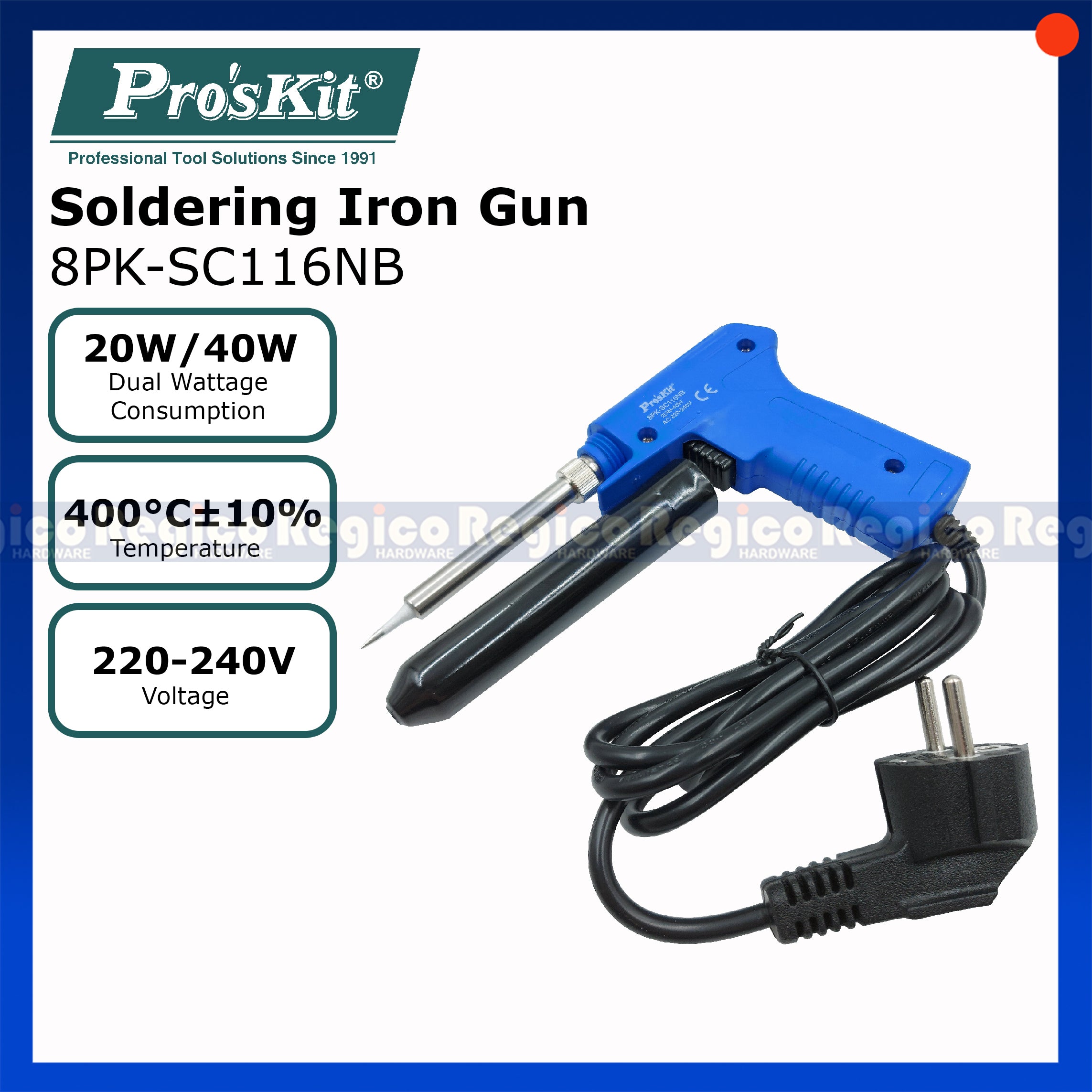 Proskit 20W/40W 400ºC Electronic Electrical Soldering Iron Gun 8PK-SC1 ...