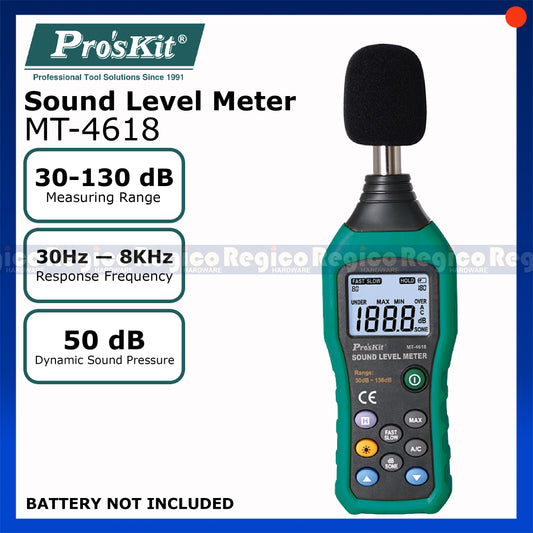 Proskit 30-130db Sound Level Decibel Noise Meter Noise Measuring Instrument Decibel Tester MT-4618