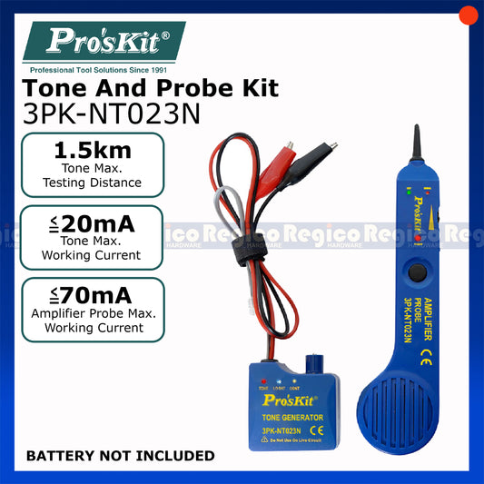 Proskit Tone and Probe Kit Wire Tracer Circuit Tester High Accuracy Cable Tone Generator Inductive Amplifier electrical tools repair kit 3PK-NT023N