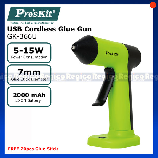 Proskit Cordless USB Hot Melt Glue Gun GK-366U