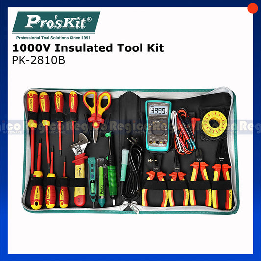Proskit 1000v Insulated Tool Kit for Electrical repair maintenance PK-2810