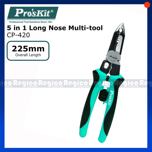 Proskit 5 in 1 Multifunctional Electrician's Pliers Clamping. Stripping, Cutting, Crimping, Splitting, Alloy Steel CP-420