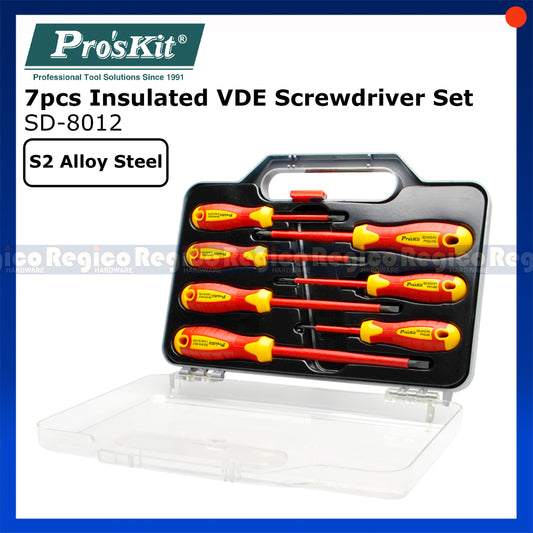 Proskit 7pcs Insulated 1000v Screwdriver Set for Electrical Electronics Maintenance Repair SD-8012