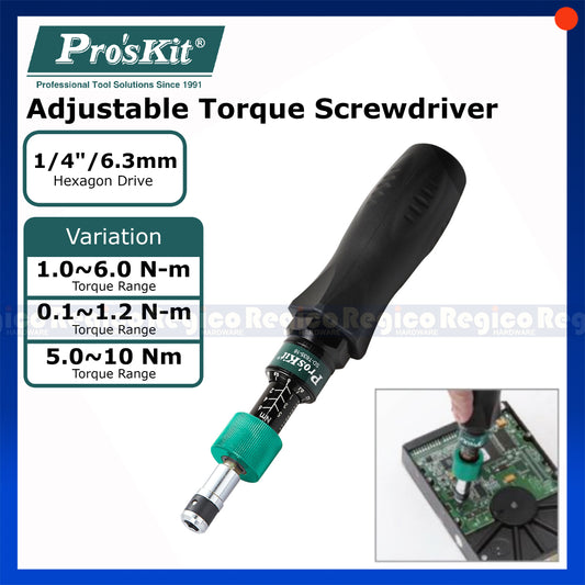 Proskit One Fourth Hex Adjustable Electrician Torque Screwdriver Screw SD-T635-16 SD-T635-0112 SD-T635-510