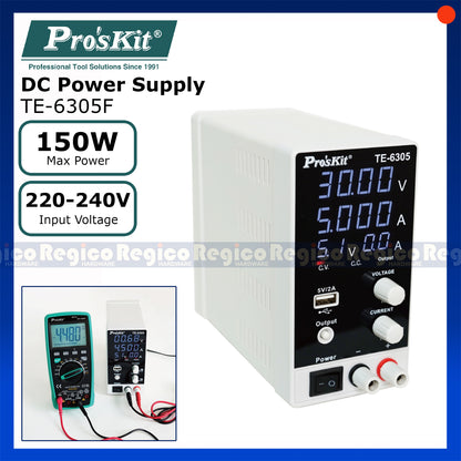 Proskit DC Regulated Power Supply 0-30V 0-5A TE-6305