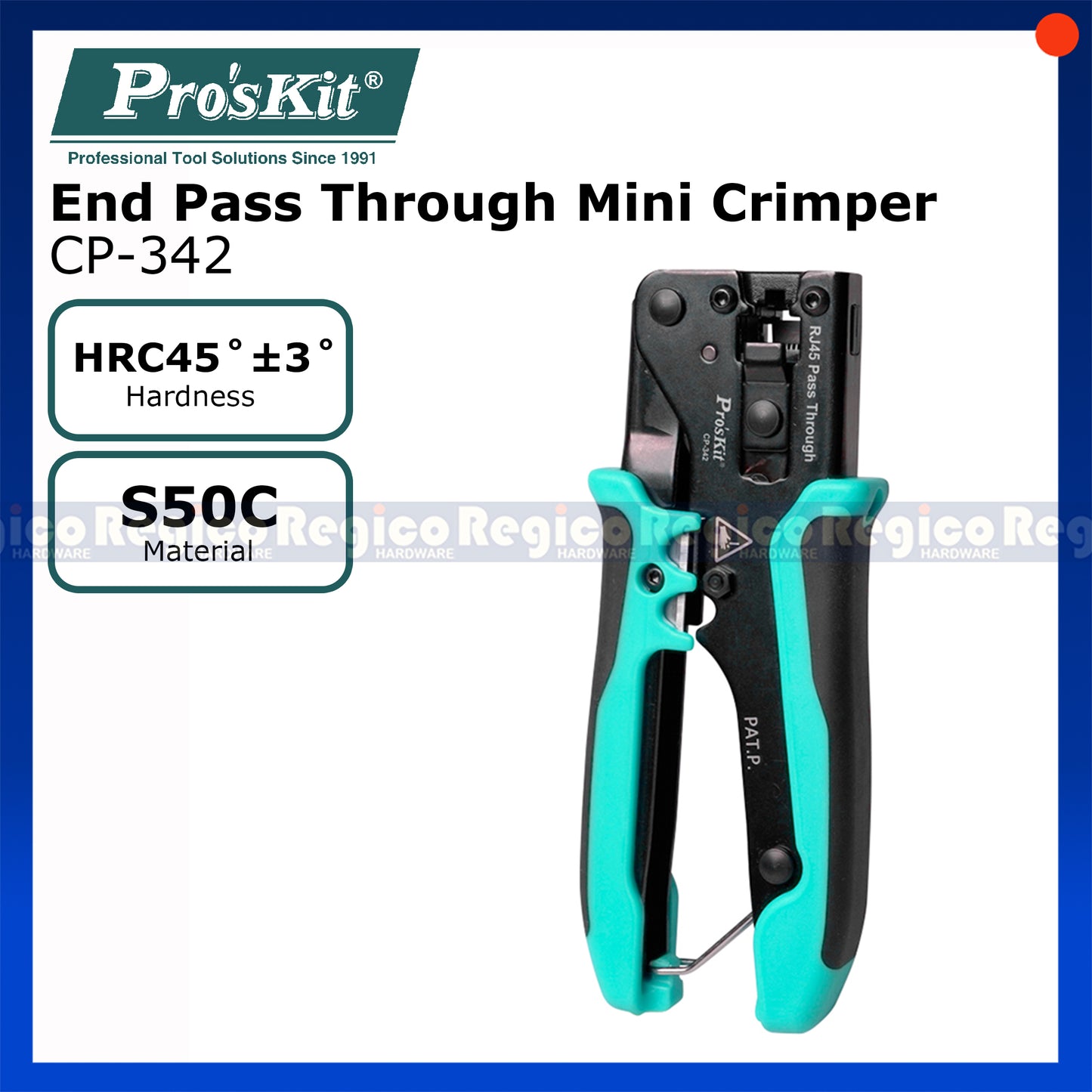 Proskit RJ45 Mini End Pass Through Network Wire Crimper Cable Cutter Wire Stripper Stripping Tools CP-342