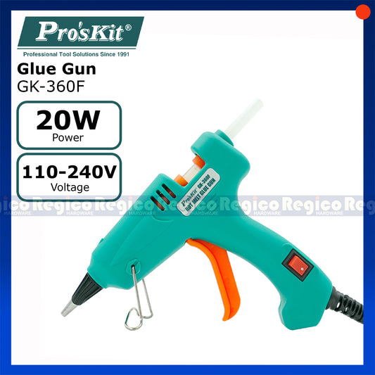 Proskit 7mm 20W Hot Melt Glue Gun 12PCS Glue Stick GK-360F