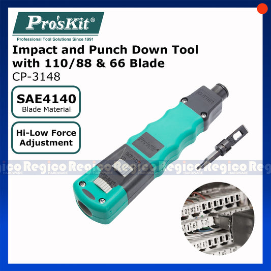 Proskit Impact Punch Down Tool Network Line Pressing Pliers 110 and 66 Combi-Blade CP-3148