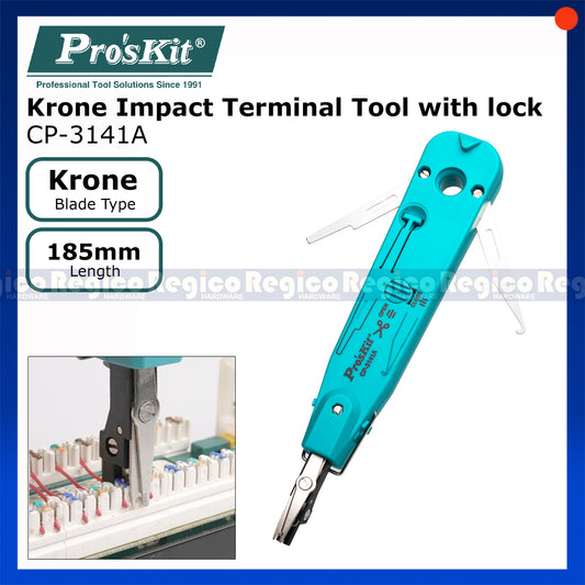 Proskit Krone Impact 110 Network Cable Insertion Terminal board crimping device with Safety lock telephone wire cutter CP-3141A
