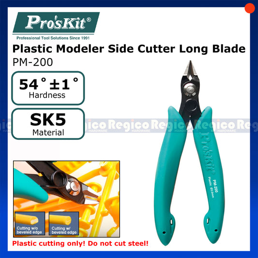 Proskit 137mm Plastic Modeler Side Cutter Long Blade PM-200