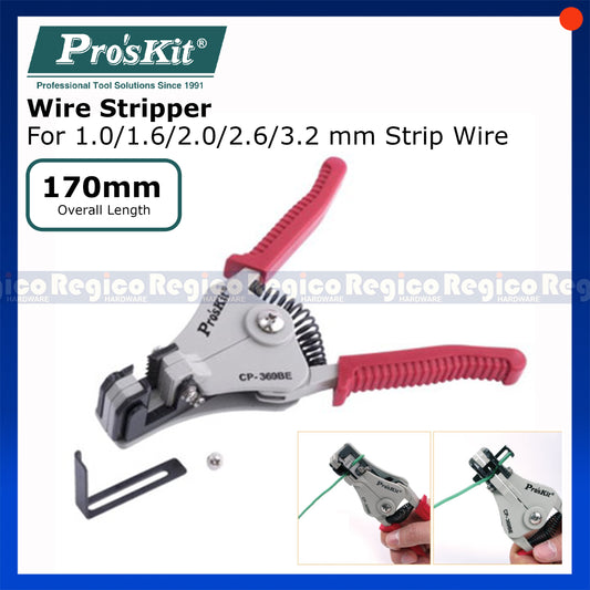 Pro'sKit CP-369BE Wire Stripper 1.0-3.2mm | Electrical Wire Stripping Tool Cable Stripper