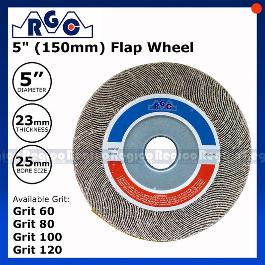 RGC  5" 150mm Non Woven Flap Wheel Grit 60 80 100 120