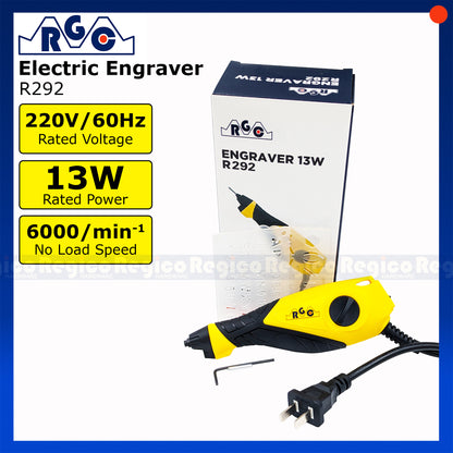 RGC Electric Engraver Tool Set | Engraving Pen with Letter Template Carbide Engraving Bit for Metal, Glass, Wood & DIY