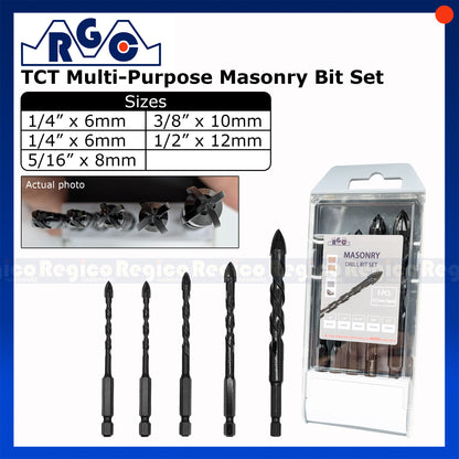 RGC TCT Multipurpose Masonry Bit Set 6mm 8mm 10mm 12mm