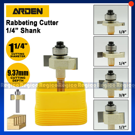 ARDEN 1/4  Shank Rabbeting Cutter Router Bit for Woodworking #1606