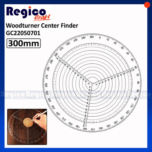 Regicocraft 300mm Woodturner Wood Turning Center Finder Marking Wheel Ruler Tool #50701