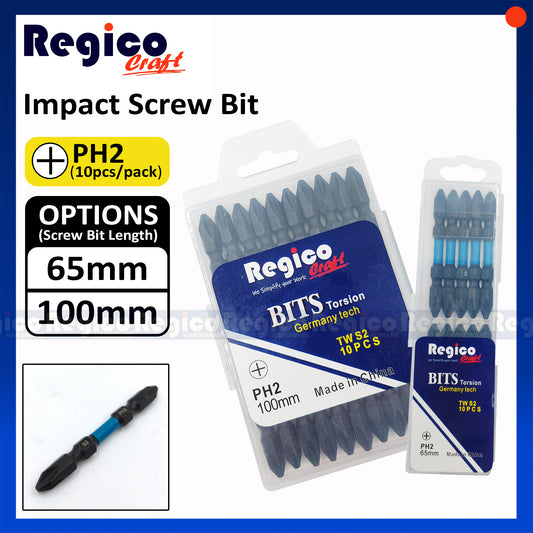Regicocraft PH2 65mm 100mm 10pcs Impact Screw Bit #ISB2100 #ISB265