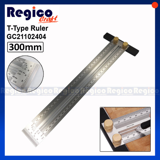 Regicocraft 300mm Stainless Steel T-Type Ruler #02404