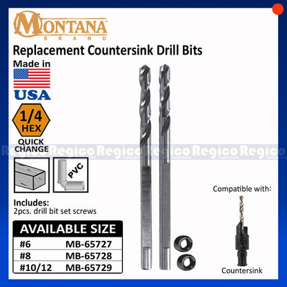Montana Replacement Countersink Drill Bits