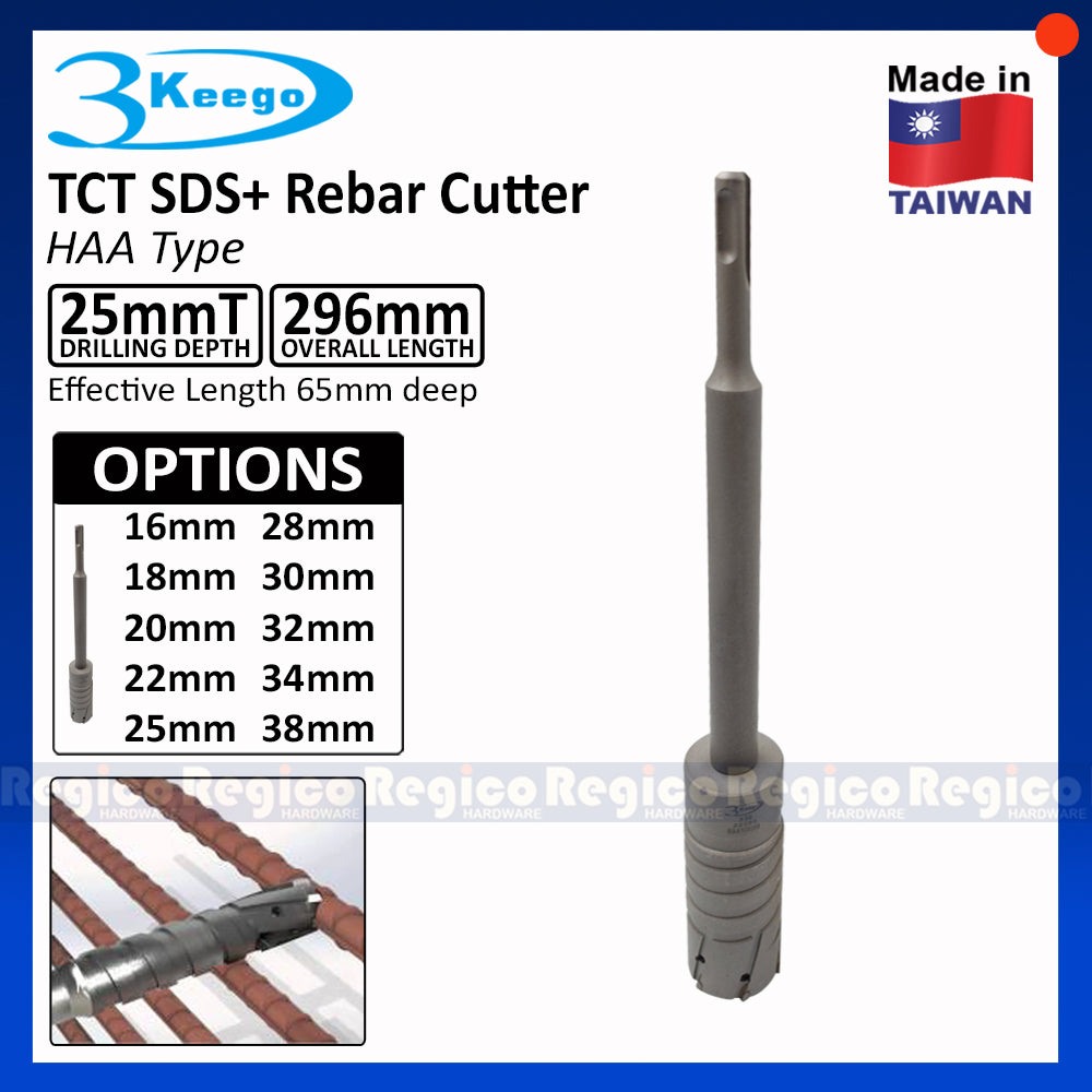 3KEEGO 296mm Rebar Cutter Metric HAA Type TCT Core Drill SDS Plus