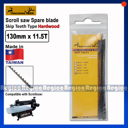 TRACKING DEER Plain End Pinless Skip Teeth Type 5 inch (130mm) Scroll Saw Spare Blade 12pcs/pack
