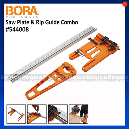 Bora 24 Inches NGX Rip Guide with Saw Plate Saw Guide Sled Rip-Cut Woodworking Track Saw Track Guide System 544008