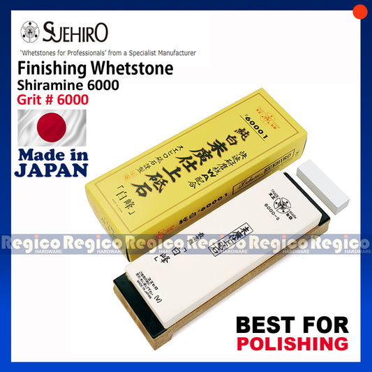 Suehiro Grit 6000 Finishing Japanese Whetstone Polishing and Sharpening Stone (Shiramine 6000)