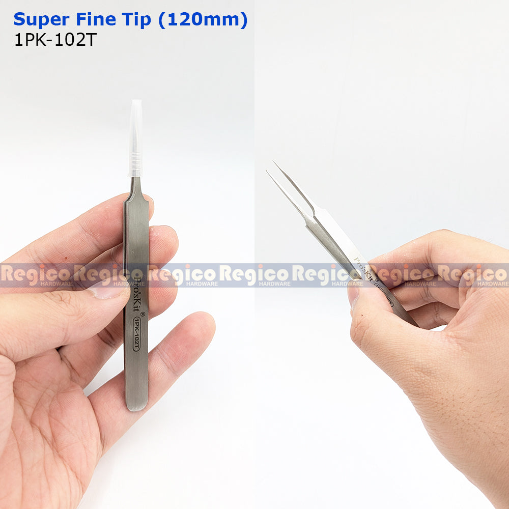 Pro'sKit Precision Tweezers | Fine Tip Straight Curved Tweezers | Electronics SMD Jewelry Tweezers | 1PK-102T 104T 105T