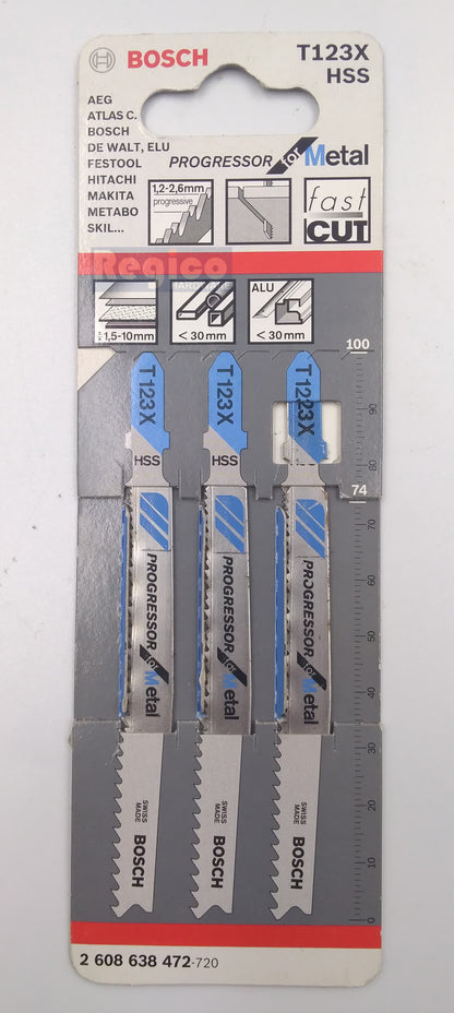 BOSCH T123X Jigsaw Blade for Progressor for Metal 3pcs/set Bosch Accessories