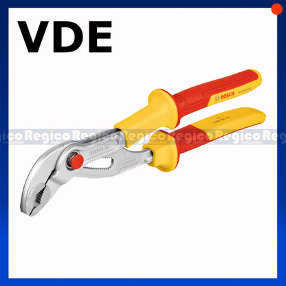 BOSCH Water Pump Sanitary Pliers 250mm | Adjustable Pipe Pliers & Plumbing Tool | Standard VDE Bosch Hand Tools