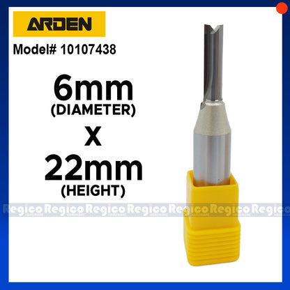 ARDEN 2 Flute 1/2 Shank Metric TCT Straight Router Bit #0107