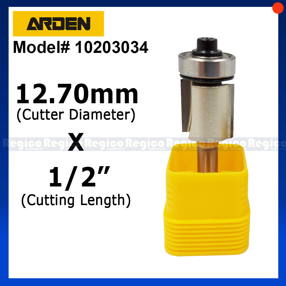Arden 1/4 Shank Bottom Ball Bearing Flush Trim Trimmer Router Bit For Woodworking #0203