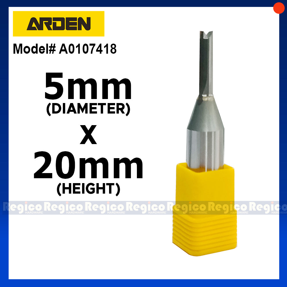 ARDEN 2 Flute 1/2 Shank Metric TCT Straight Router Bit #0107