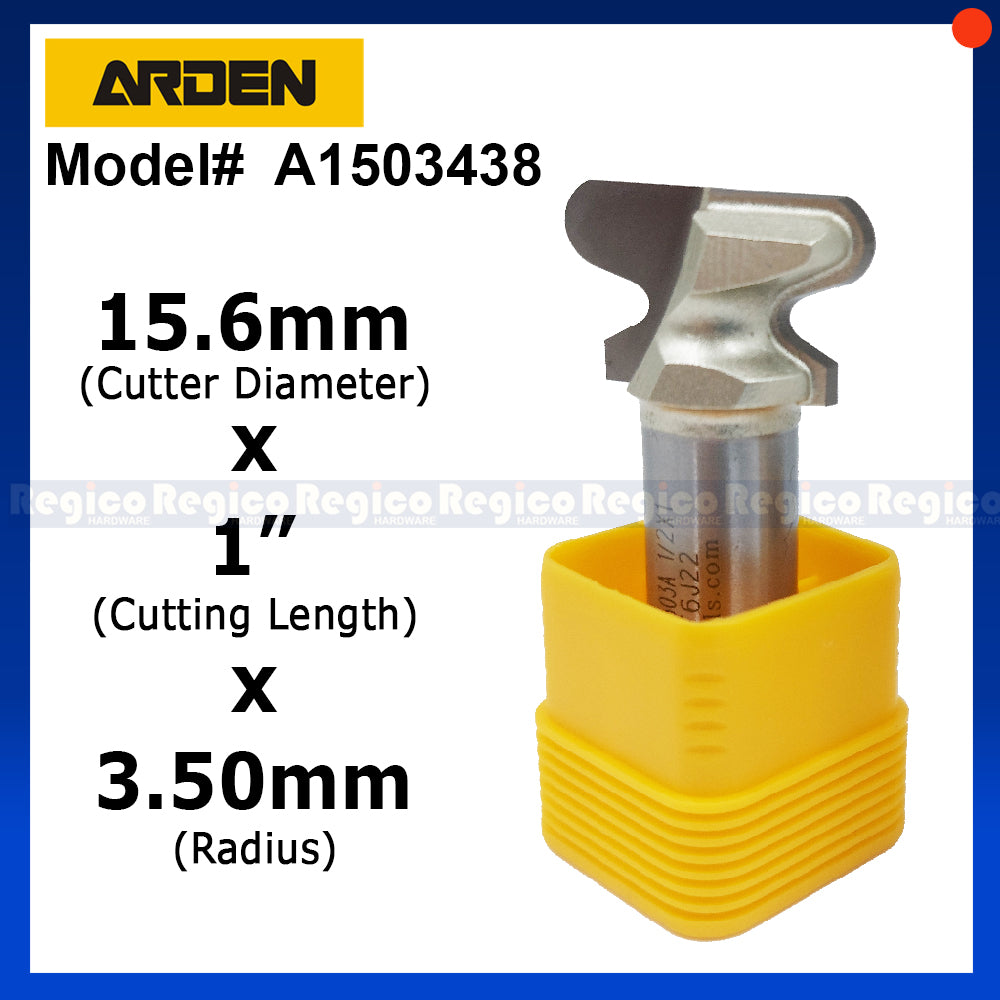 Arden #1503 1/2 Shank Arc Nail Drawer Pull Bit Slotting Milling Cutter Router Bit