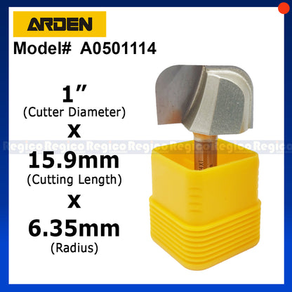 Arden 1/4 Shank Bowl Tray Bit 1/2 3/4 1 inch #0501