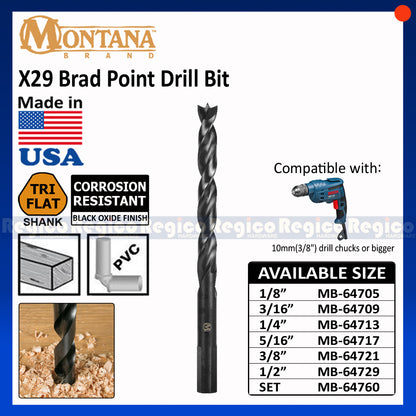 Montana X29 Brad Point Drill Bit for wood