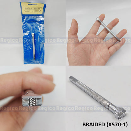 Oka Braided Basketweave Leather Engraving and Embossing Stamping Tool Leather Craft