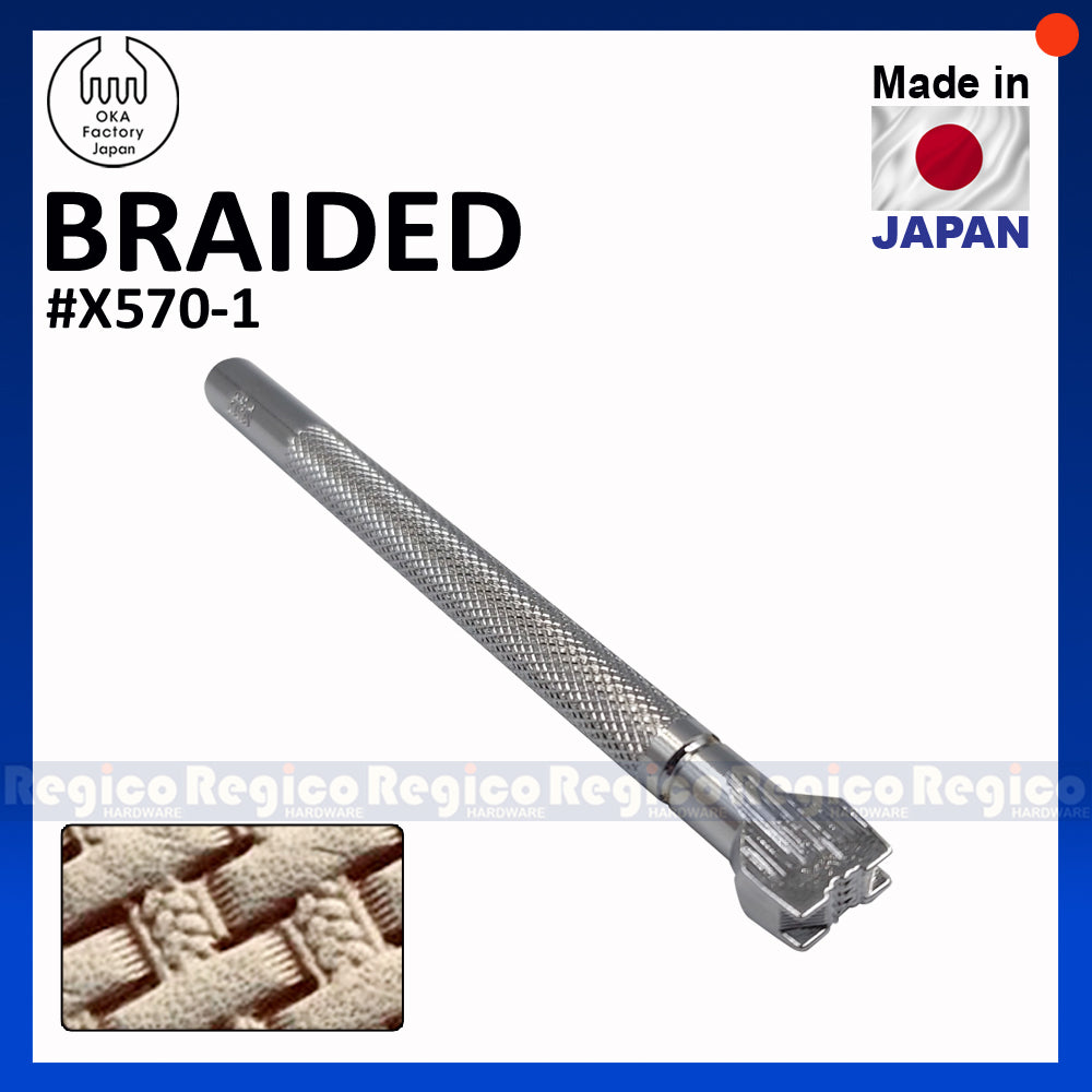 Oka Braided Basketweave Leather Engraving and Embossing Stamping Tool Leather Craft