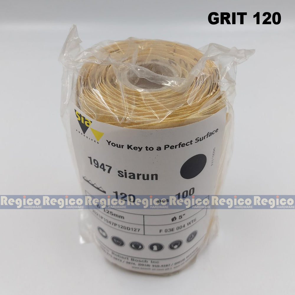 Sia 100PCS Adhesive 5 inch Sanding Disc for Orbital Eccentric Sander GEX 125 #1947