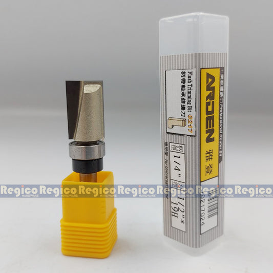 Arden 1/4 Shank Top Bearing with Bottom Cut Flush Trim Trimmer Router Bit For Woodworking #0217